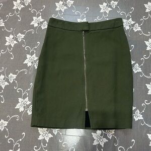 Judith & Charles Stretch Cotton Front Zip Skirt Sz 8